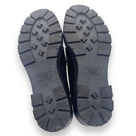 Blondo Waterproof Dulce Platform Loafer Black Leather Lug Sole Shoes Size 10 - Picture 15 of 16